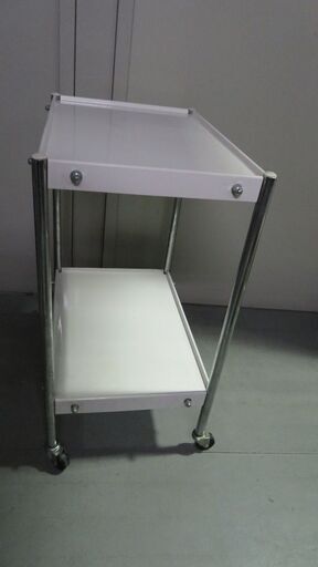 A46　 医療用ワゴン　スチール製　ワゴン2段　カート　作業台　キャスター付き　治療院　