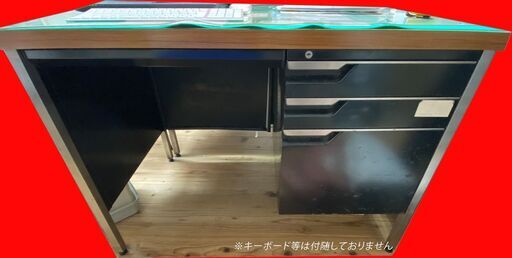 オフィスデスク　事務机　天板木目片袖机【11/28　13時受付完全終了！】
