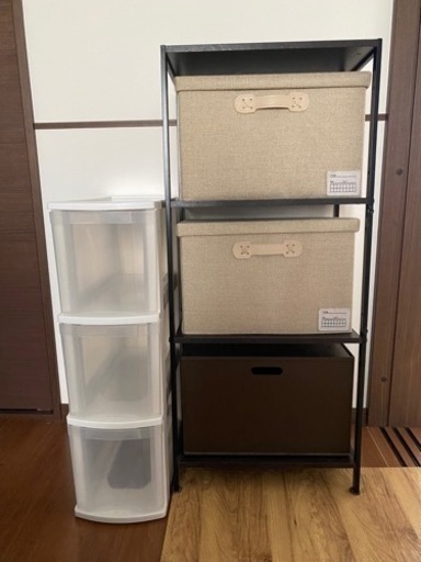 【SALE】BOX付き棚＆引出し収納