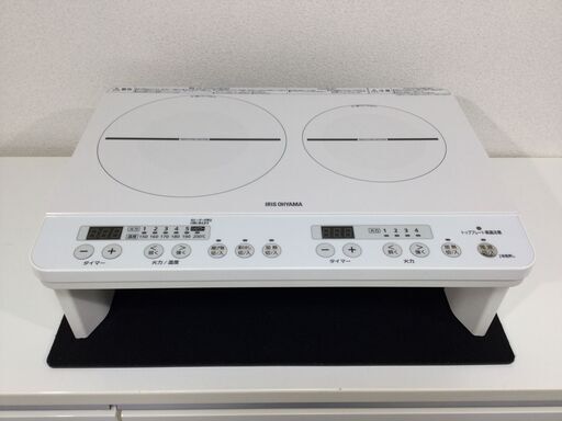(2/1受渡済)JT7790【IRISOHYAMA/アイリスオーヤマ IHクッキングヒーター】美品 2023年製 IHK-W12S-W 2口 卓上IH調理器 IHコンロ 家電 調理