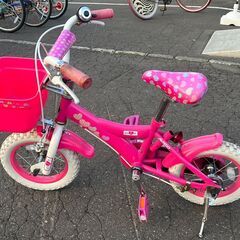 AVIGO YOU&ME 12インチ 女の子用 自転車 中古 ピンク リサイクルショップ 買取本舗 西野店　南の画像