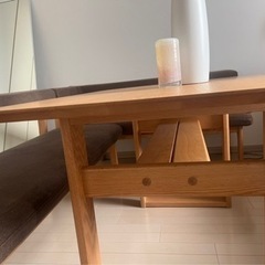 【受け渡し確定】ナガノインテリア　ダイニングテーブル&カウチ&コーナーカウチ3点set⭐︎の画像