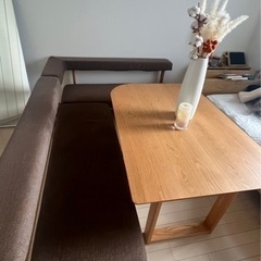 【受け渡し確定】ナガノインテリア　ダイニングテーブル&カウチ&コーナーカウチ3点set⭐︎の画像