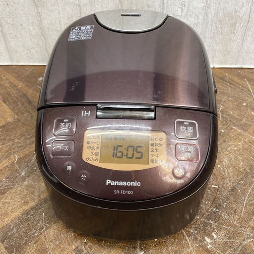 11/28終 2021年製 Panasonic/パナソニック IHジャー炊飯器 SR-FD100 ダイヤモンド銅釜搭載 5.5合 ブラウン 動作確認済 菊-