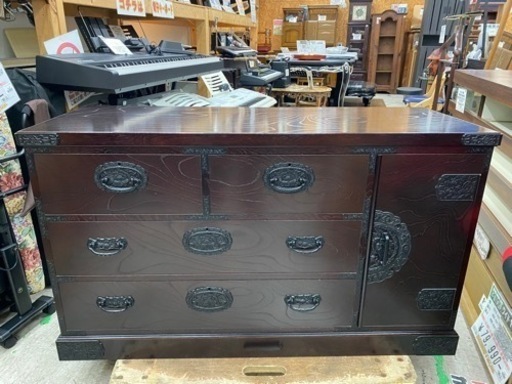 【愛品館 江戸川店 和家具】彫金飾り 和風箪笥 ID：155-019933-007