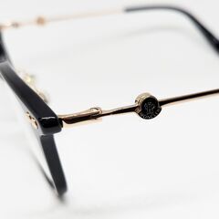 MONCLER モンクレール 正規品 眼鏡フレーム ML5141D-001 ブラック ×ゴールド ダウンケース付 ウェリントン アジアンフィットの画像