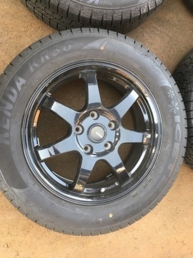 アルミホイール16×6.5J ＋48 PCD114.3   5穴　205/60R16 スタッドレス タイヤ付き