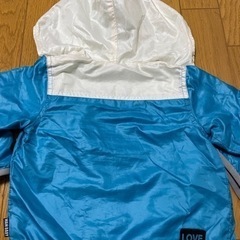 90／ウィンドブレーカー／水色白色フード付 の画像
