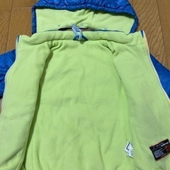 90／防寒防風ジャンパー／青　裏地黄緑　 の画像