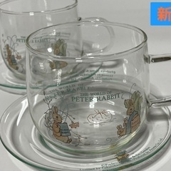 ★新品★未使用★ ピーターラビット ペアーガラスカップ＆ソーサの画像