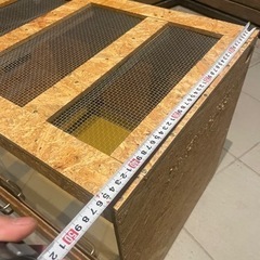 値下げしました。爬虫類自作ケージ　DIY 幅約63cm奥行き約45cm 高さ46cmの画像
