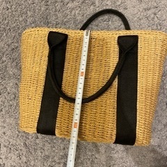 ストローバッグ　かごバッグ　巾着つきの画像
