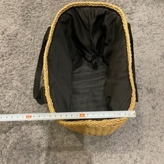 ストローバッグ　かごバッグ　巾着つきの画像