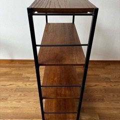 ZAGA ディスプレイラック4段 幅90cm×高さ117cm ブラウン