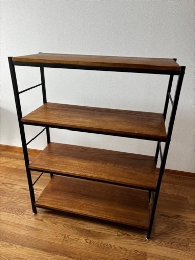 ZAGA ディスプレイラック4段 幅90cm×高さ117cm ブラウン