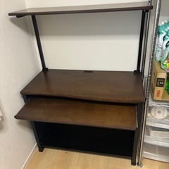 パソコンデスク　木目調　幅90cm
