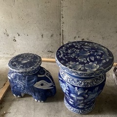 陶器のテーブル椅子セット