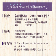 初回体験2回で1000円！毎週土曜 18:00＆19:30 《 江川公会堂 》の画像