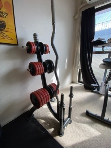 ダンベルシャフト　EZバー　ダンベルプレート　ダンベルラックセット