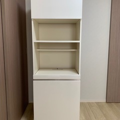 【今月中に処分して予定】【お値下げ】システム収納棚付パソコンデス...