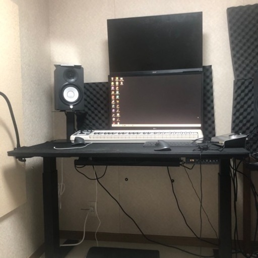 (交渉中)電動昇降デスク+モニター2枚+モニターアーム