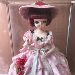 フランス人形 リボン レトロ アンティーク ヴィンテージ ガラスケースの画像