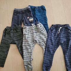 マザウェイズ8着　電車、車がらトレーナー、パンツ110.104