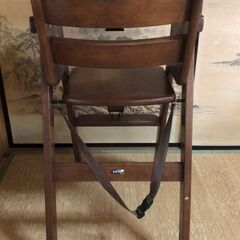 机付きベビーチェア 赤ちゃん用 ハイチェア テーブル付き 椅子 イス 木製の画像