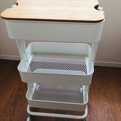 IKEAロースコグ　ワゴン　ホワイト　蓋付き