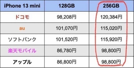 iPhone13 mini 256 一括購入品 極上品