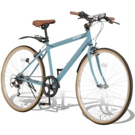 アルテージ(ALTAGE) クロスバイク 26インチ 6段変速 可変ステム 前後フェンダー ブルーグレー