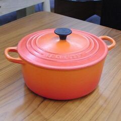 1/9迄商談中 ルクルーゼ ココットロンド 両手鍋 22cm 3.3L オレンジ IH調理可能 LE CREUSET ホーロー鍋 調理器具 フランス 札幌 手稲の画像