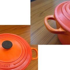 1/9迄商談中 ルクルーゼ ココットロンド 両手鍋 22cm 3.3L オレンジ IH調理可能 LE CREUSET ホーロー鍋 調理器具 フランス 札幌 手稲の画像