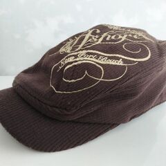 【美品】OffShore刺繍入りコーデュロイ茶色ハンティングハット