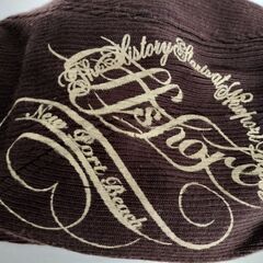 【美品】OffShore刺繍入りコーデュロイ茶色ハンティングハットの画像