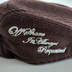 【美品】OffShore刺繍入りコーデュロイ茶色ハンティングハットの画像