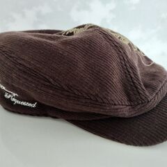【美品】OffShore刺繍入りコーデュロイ茶色ハンティングハットの画像