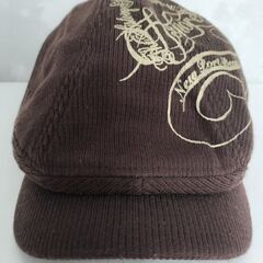 【美品】OffShore刺繍入りコーデュロイ茶色ハンティングハットの画像