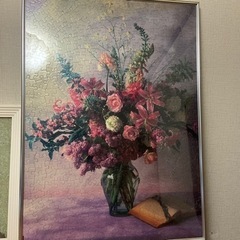 額縁6個とジグソーパズル額縁付きとビーズで描いた絵額縁付きの画像