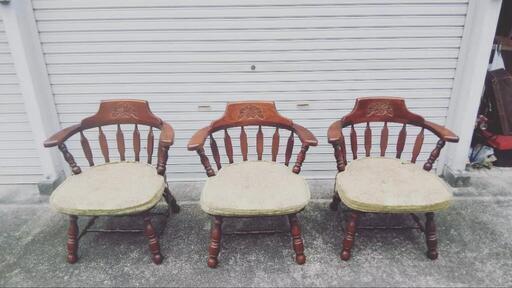 木の椅子3セット　現状受け渡し品