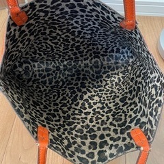 肩がけトートバッグオレンジリバーシブルの画像