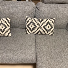 ソファ 3人掛け グレー l字ソファー ローソファ 肘付きソファーの画像