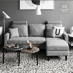 ソファ 3人掛け グレー l字ソファー ローソファ 肘付きソファーの画像