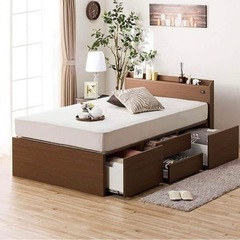 ニトリ 収納付きベット セミダブル ブラウン