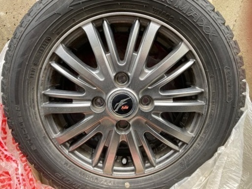 スタッドレスタイヤ(155/65R13)アルミホイール付き 4個