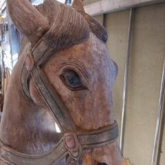 大きな　高さ　約175センチ　特大　木馬　馬　置物　オブジェ　店頭　木製　木造の画像