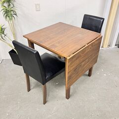 14871 伸縮タイプダイニングテーブルセット 椅子2脚 ◇大阪市内・東