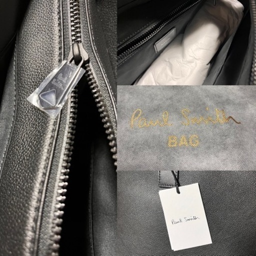 新品/タグ付き 3万円引き/Paul Smith (Bag&SLG)/ポール・スミス レザーブライトストライプトリム　トートバッグ　ＡＰＳ４９３