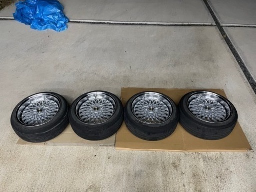 メッシュホイール 15×8J/＋20/PCD100 ４本セット 深リム ロードスター シビック カスタム車 旧車 街道レーサー 暴走族 走り屋など