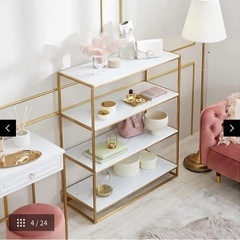 美品！ロウヤ オープンシェルフ ゴールド脚 大理石柄の画像